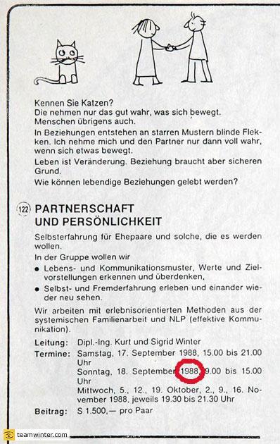 Seminar im Jahr 1988